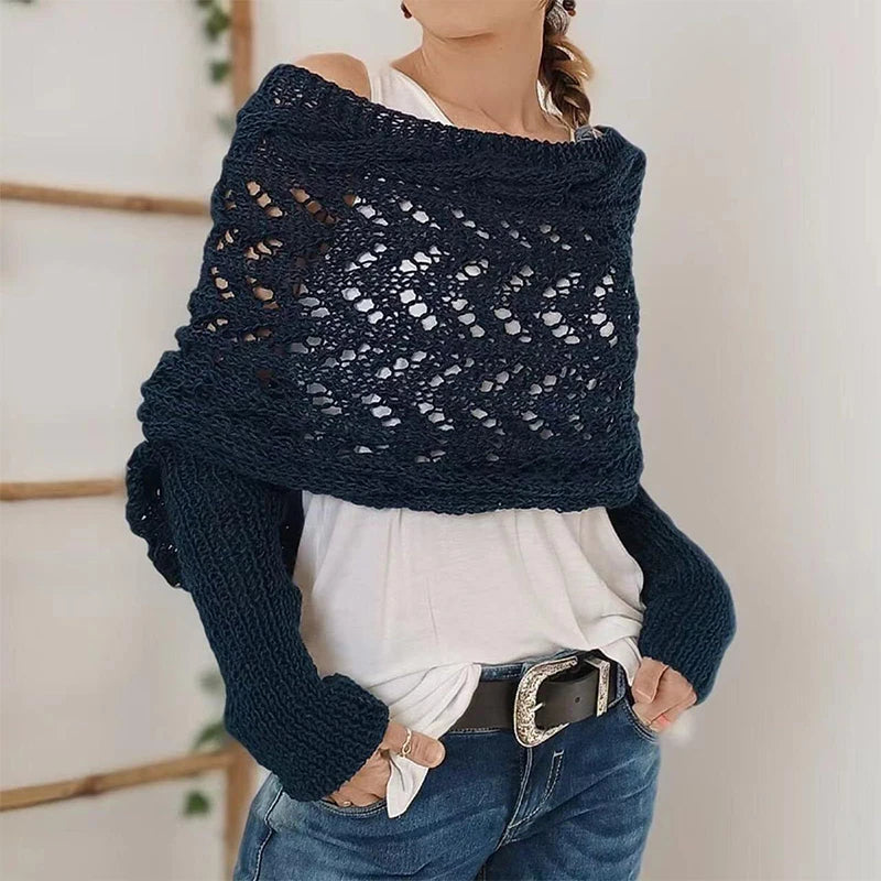 SnugStyle™ Knitted Shrug – Effortless Elegance