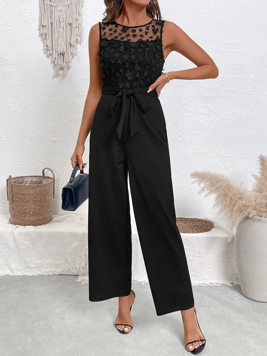 Flower Sleeveless Wide Leg Jumpsuit | Best selling suit