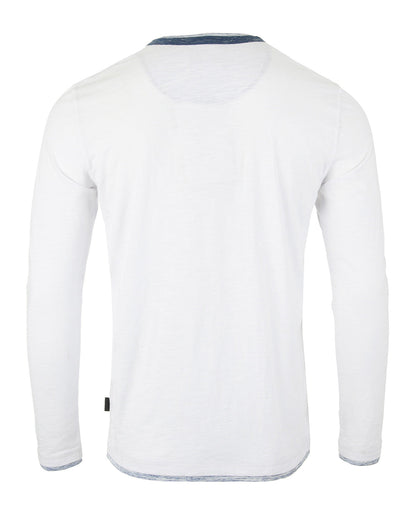ZIMEGO Men's Long Sleeve Double Layered Y-Neck Fashion Henley - ZGLS247-4