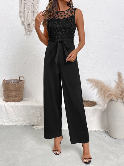 Flower Sleeveless Wide Leg Jumpsuit | Best selling suit